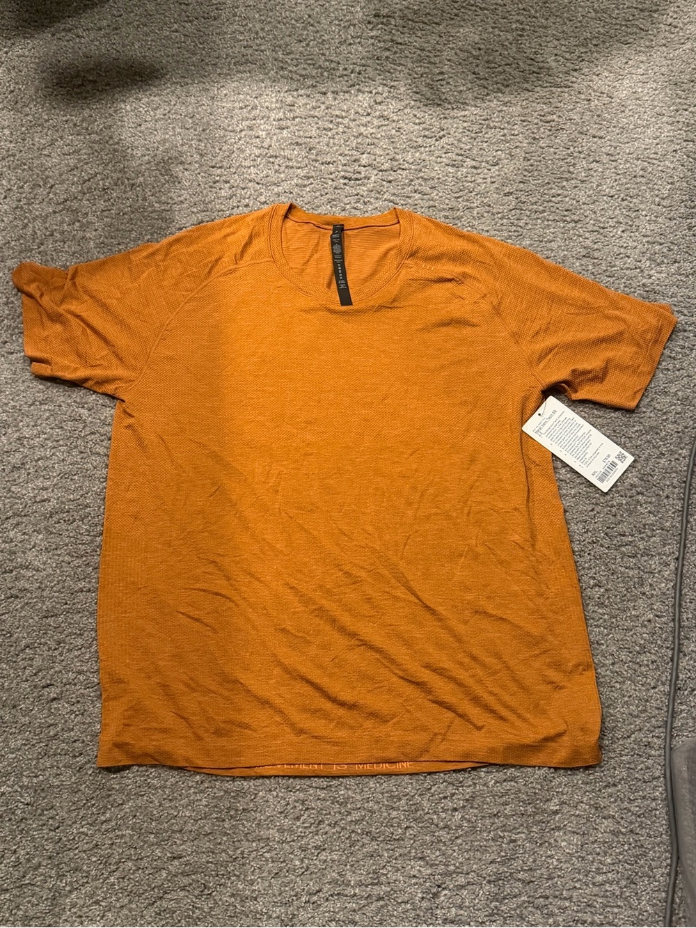 Lululemon Men's Short Sleeve Crewneck Shirt - Rust Orange